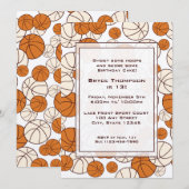 Basketbal Party Uitnodiging (Voorkant / Achterkant)