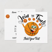 Basketbal Party Uitnodiging (Voorkant / Achterkant)