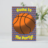 Basketbal Party Uitnodiging (Staand voorkant)