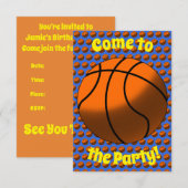 Basketbal Party Uitnodiging (Voorkant / Achterkant)