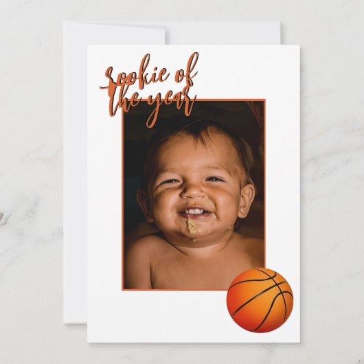 Basketbal Party Uitnodiging Basketbal Rookie Jaar (Achterkant)