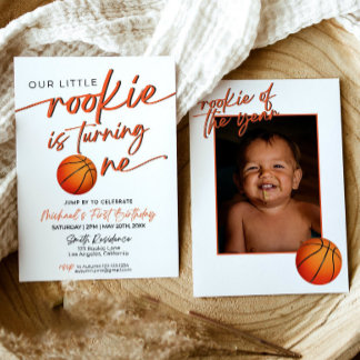 Basketbal Party Uitnodiging Basketbal Rookie Jaar