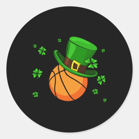 Basketbal Patrick's Day Pet Ronde Sticker (Voorkant)