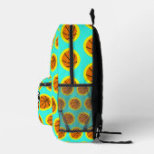 Basketbal Patroon Turquoise Gele Aangepaste Naam Bedrukte Rugzak (Rechts)