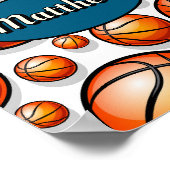 Basketbal patroonnaam poster (Hoek)