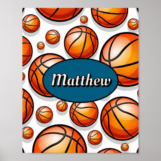 Basketbal patroonnaam poster (Voorkant)