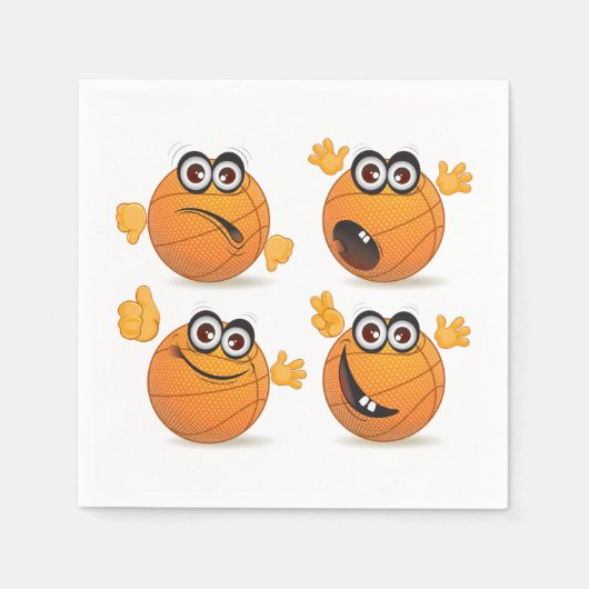 Basketbal personages Papieren servetten (Voorkant)