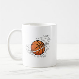 Basketbal Planeet Saturnus Ruimte Illustratie  Koffiemok