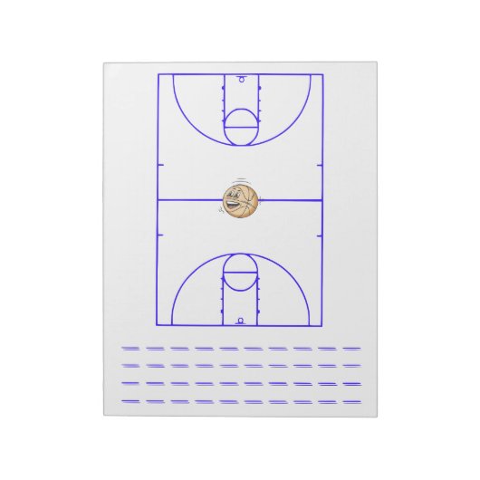 Basketbal Playbook Blauw | Notitieblok (Linkerzijde)