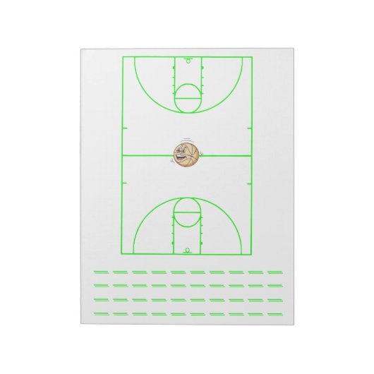 Basketbal Playbook Groen | Notitieblok (Linkerzijde)