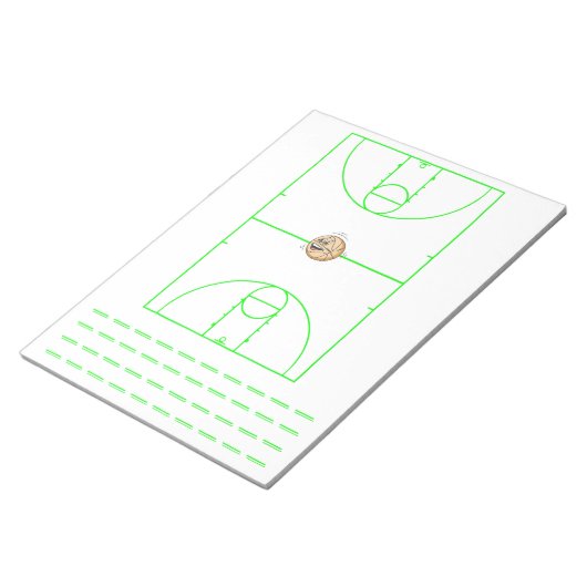 Basketbal Playbook Groen | Notitieblok (Schuin)