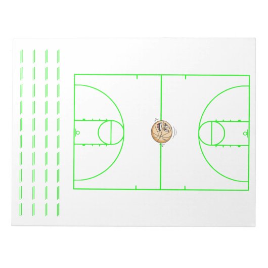 Basketbal Playbook Groen | Notitieblok (Voorkant)
