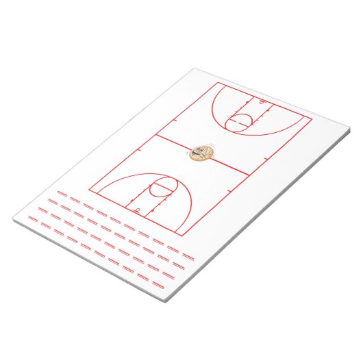 Basketbal Playbook Rood | Notitieblok (Schuin)
