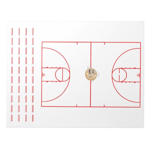 Basketbal Playbook Rood | Notitieblok (Voorkant)