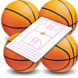 Basketbal Playbook Rood | Notitieblok