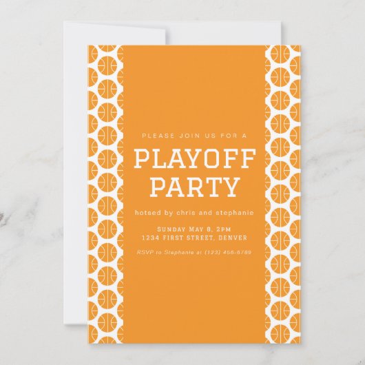 Basketbal Playoff Party Uitnodiging Sjabloon (Voorkant)