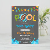 Basketbal poolparty kaart (Staand voorkant)