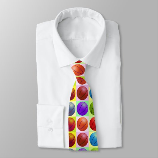 Basketbal Pop Art Custom Stropdas Neckwear (Gebonden)