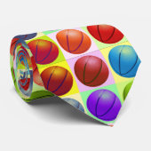 Basketbal Pop Art Custom Stropdas Neckwear (Opgerold)
