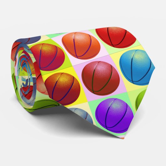 Basketbal Pop Art Custom Stropdas Neckwear (Opgerold)
