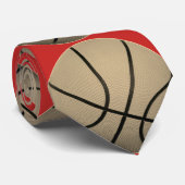 Basketbal Pop Art Modern Creative Sepia Rood Stropdas (Opgerold)