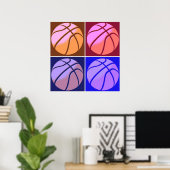Basketbal Pop Art Print (Thuiskantoor)