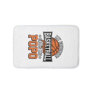 Basketbal Popo Grappige Vintage Sport Ontwerp_1 Badmat