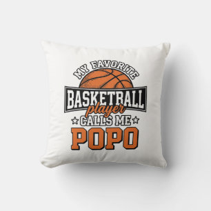 Basketbal Popo Grappige Vintage Sport Ontwerp_1 Kussen