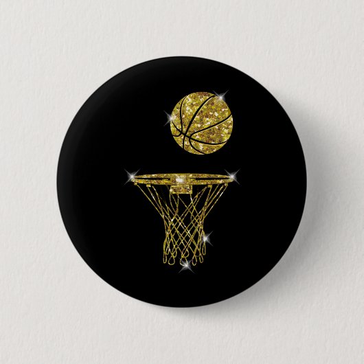 Basketbal prachtig ronde button 5,7 cm (Voorkant)