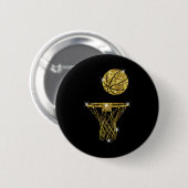 Basketbal prachtig ronde button 5,7 cm (Voorkant /achterkant)