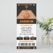 Basketbal Pro Ball Verjaardag Party ticket Kaart (Staand voorkant)