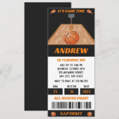 Basketbal Pro Ball Verjaardag Party ticket Kaart (Voorkant / Achterkant)