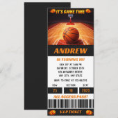 Basketbal Pro Ball Verjaardagsfeest ticket Kaart (Voorkant / Achterkant)