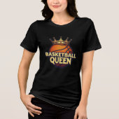 Basketbal Queen Crown Tri-Blend Shirt (Voorkant)