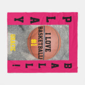 Basketbal Raspberry Naam Fleece Deken (Voorkant (Horizontaal))