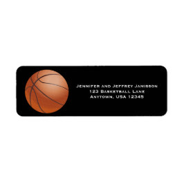 Basketbal Retouradres Labels op zwart