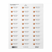 Basketbal retouradreslabels etiket (Full Sheet)