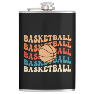  basketbal Retro Sport Typografie Ontwerp Heupfles