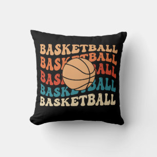  basketbal Retro Sport Typografie Ontwerp Kussen