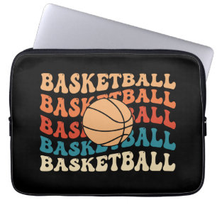 basketbal Retro Sport Typografie Ontwerp Laptop Sleeve