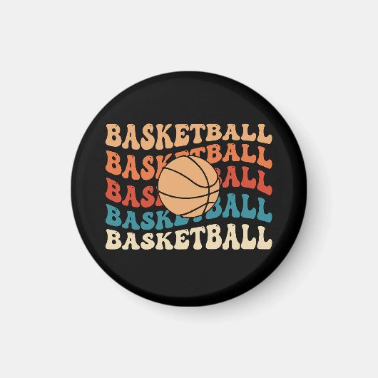basketbal Retro Sport Typografie Ontwerp Magneet (Voorkant)