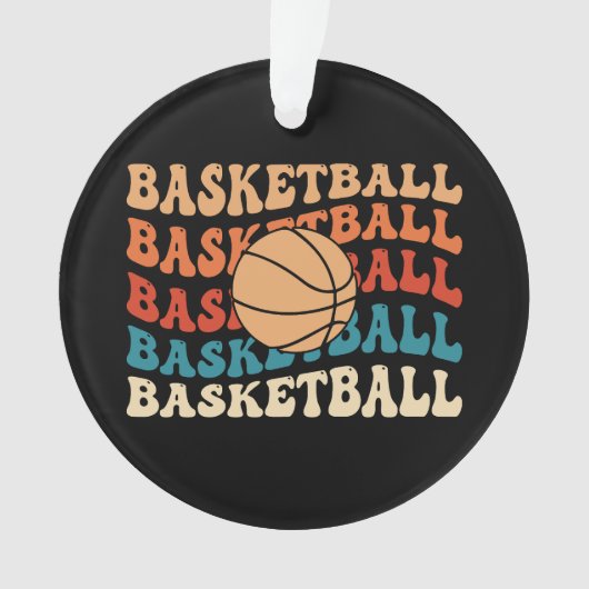 basketbal Retro Sport Typografie Ontwerp Ornament (voorkant)