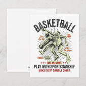 Basketbal - Rise & Shine Spelen Met Sportmanschap Feestdagenkaart (Voorkant / Achterkant)