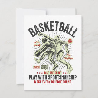 Basketbal - Rise & Shine Spelen Met Sportmanschap Feestdagenkaart