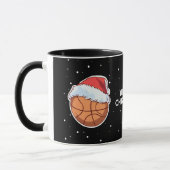 Basketbal Rode Kerstman Hoed Prettig Kerstfeest Mok (Links)