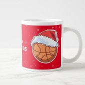 Basketbal Rode Kerstman Hoed Vrolijk Kerstfeest Grote Koffiekop (Rechts)