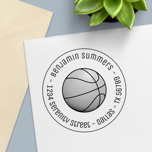 Basketbal Rond Adres Zelfinktende Stempel