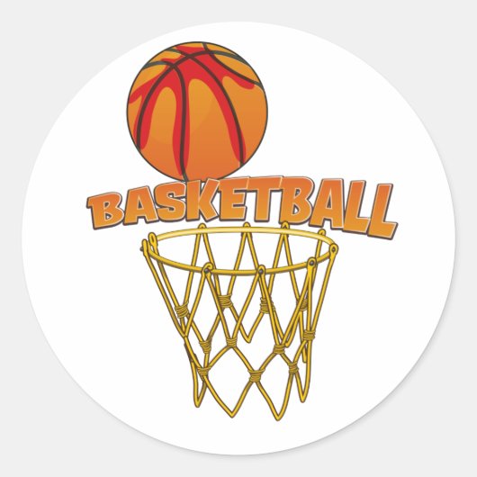 Basketbal Ronde Sticker (Voorkant)