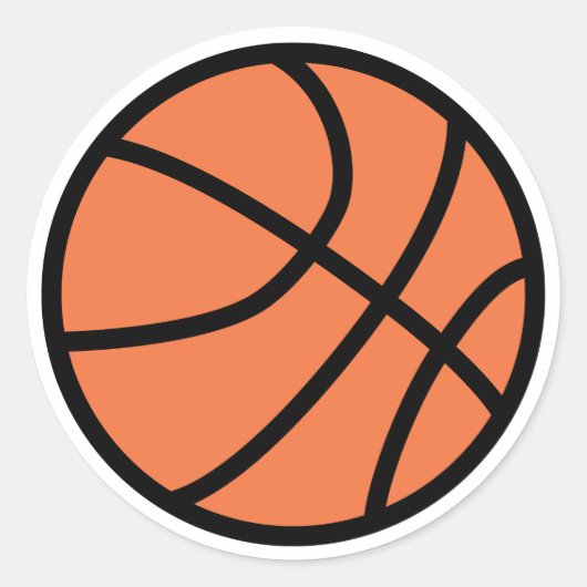 Basketbal Ronde Sticker (Voorkant)