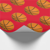 Basketbal rood Sinaasappel Cadeaupapier (Hoek)